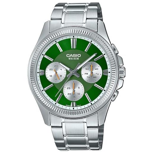 Casio orologio al quarzo analogico unisex con cinturino in mtp-1375pd-3avef, bracciale