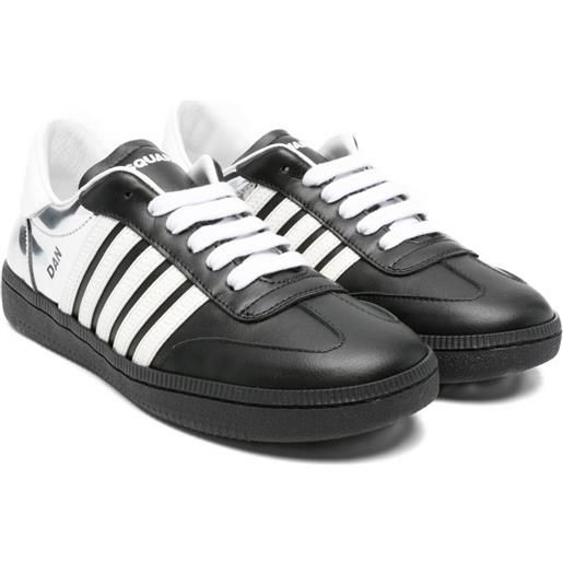 DSQUARED2 KIDS sneakers in pelle a righe - grigio