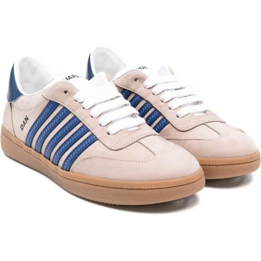 DSQUARED2 KIDS sneakers in pelle a righe - toni neutri