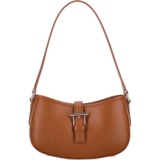 Alexander McQueen borsa a spalla t-bar mini - marrone