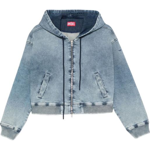 Diesel giacca denim con zip - blu