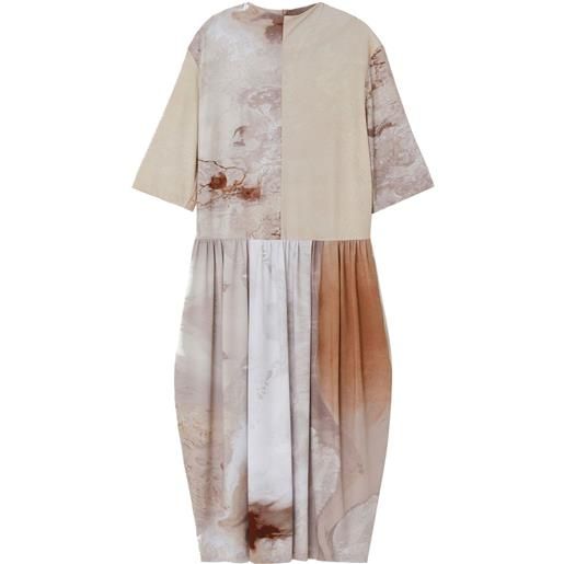 Low Classic abito lungo con stampa astratta - toni neutri