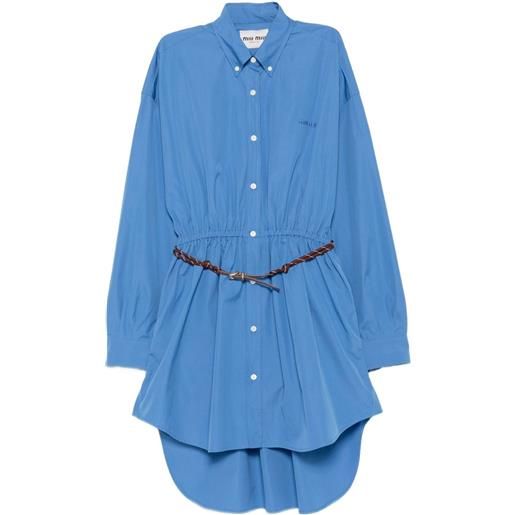 Miu Miu chemisier corto con cintura - blu