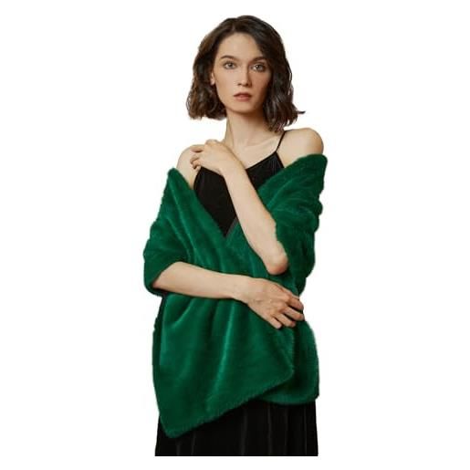BEAUTELICATE scialle pelliccia bolero sintetica stola donna per sposa scialli damigella matrimonio invernale cerimonia
