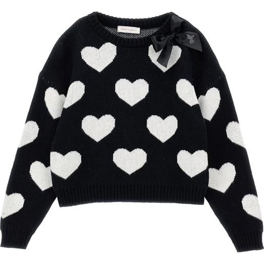 Monnalisa maglione cuori fiocco