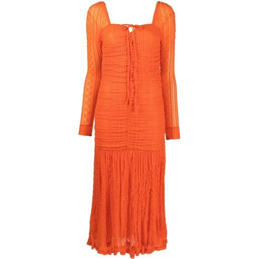 GANNI abito con scollo squadrato - arancione