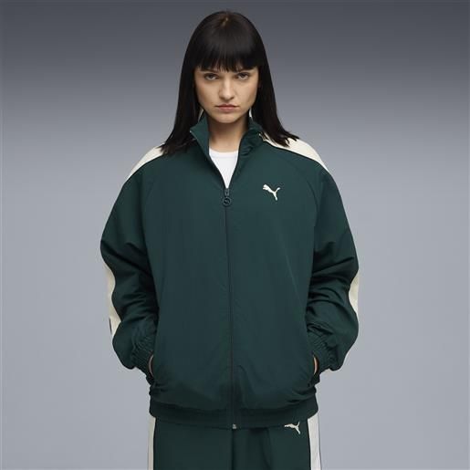 PUMA giacca da corsa oversize t7 unisex, abbigliamento, verde, s