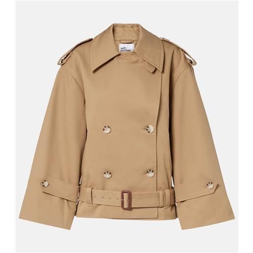 Self-Portrait trench cropped in gabardine