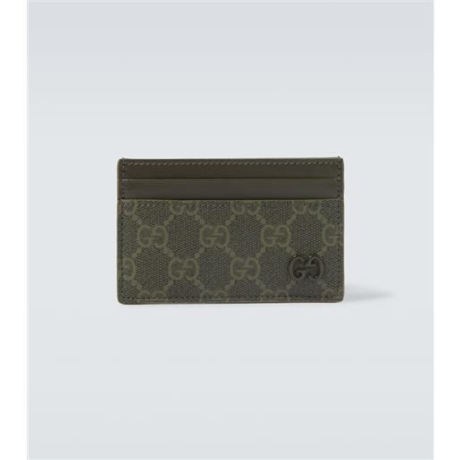 Gucci portacarte in canvas gg e pelle