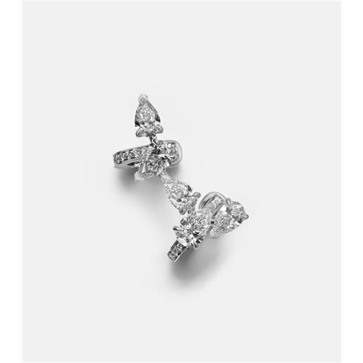 Repossi orecchino ear cuff serti sur vide in oro bianco 18kt con diamanti