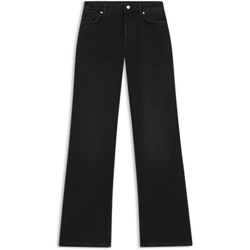 HUGO jeans a gamba larga in comodo denim elasticizzato nero, nero
