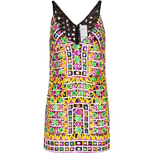 Ashish abito corto con paillettes - giallo