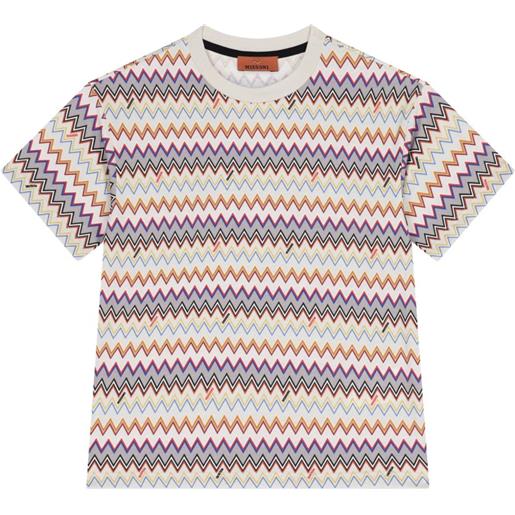 Missoni Kids t-shirt con motivo a zigzag - bianco