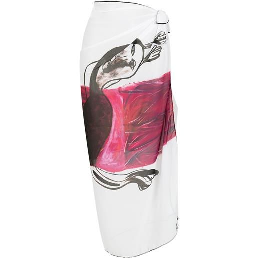 Amir Slama pareo con stampa - bianco