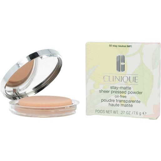 Clinique stay-matte sheer pressed powder 7,6 g ombra 02 stay neutral mf