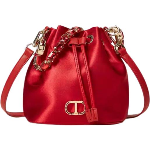 TWINSET borsa a secchiello in raso con strass