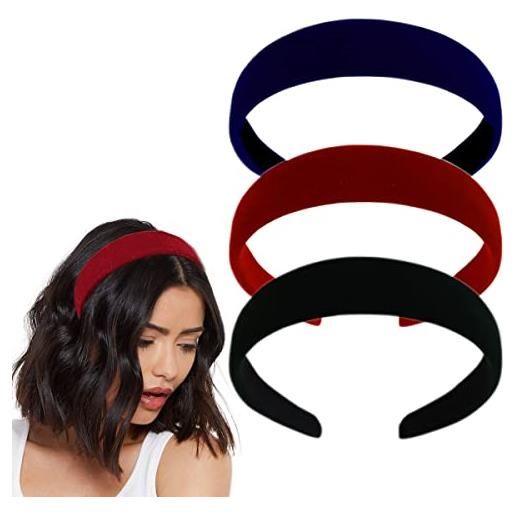 DonLeeving 3 fasce per capelli, fascia elastica imbottita vintage alice band accessori per capelli per donne e ragazze