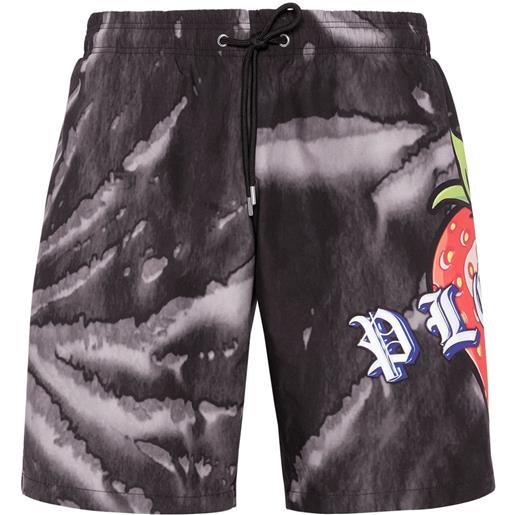 Philipp Plein costume da bagno tutti frutti - nero