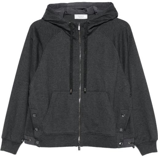 Peserico felpa con maniche raglan e zip - grigio