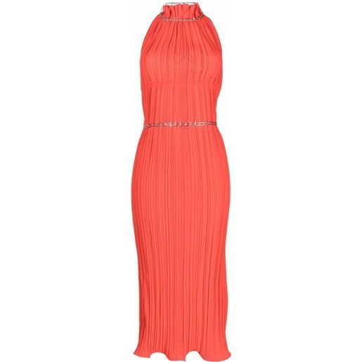Dion Lee abito midi plissettato - rosso