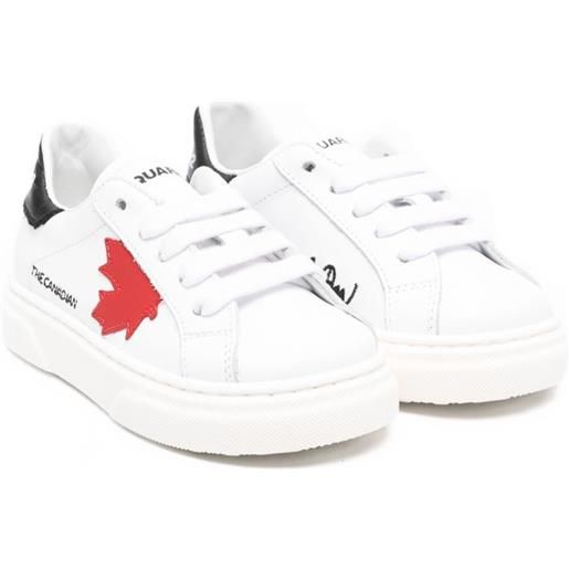 DSQUARED2 KIDS sneakers in pelle - bianco