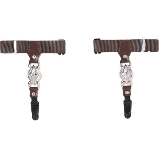 Toga reggicalze con placca logo - marrone