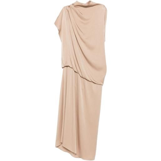 Fabiana Filippi abito midi a collo alto - toni neutri