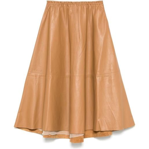 Forte Forte gonna in pelle - marrone