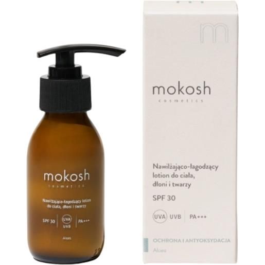 Mokosh lozione idratante e lenitiva all'aloe per viso mani e corpo spf30