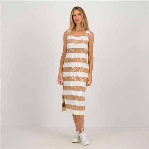 Isaac Mizrahi Live! abito lungo smanicato a righe con paillettes