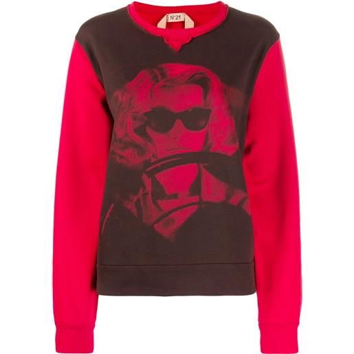 Nº21 felpa con stampa - rosso