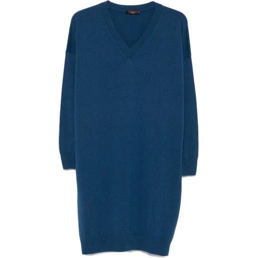 Incentive! Cashmere abito midi con scollo a v - blu