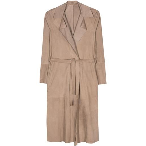 Salvatore Santoro cappotto con cintura - marrone