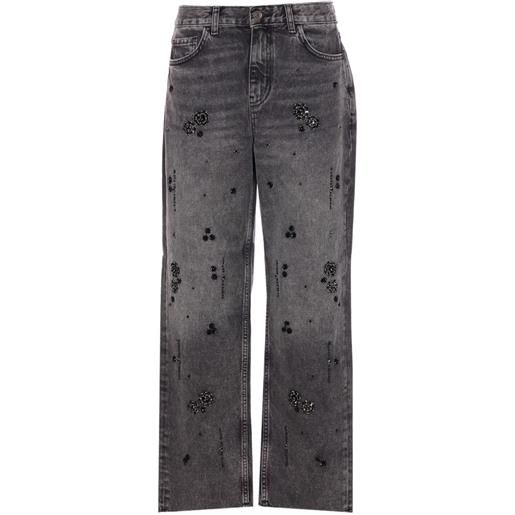 LIU JO jewel-embellished jeans - 87455 den black detail