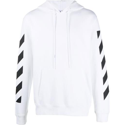 Off-White felpa con cappuccio diag arrow - bianco