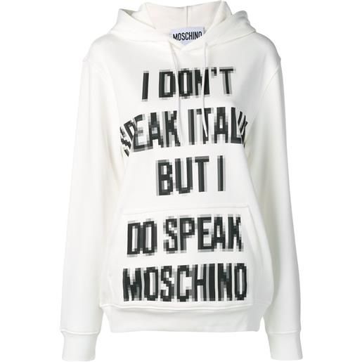 Moschino felpa con cappuccio pixel - bianco