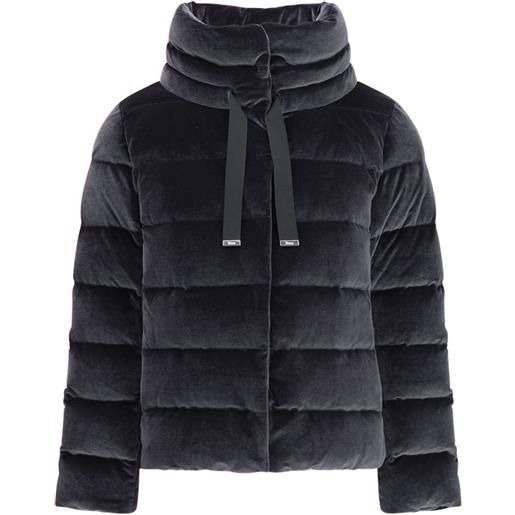 Herno piumino effetto ciniglia - nero