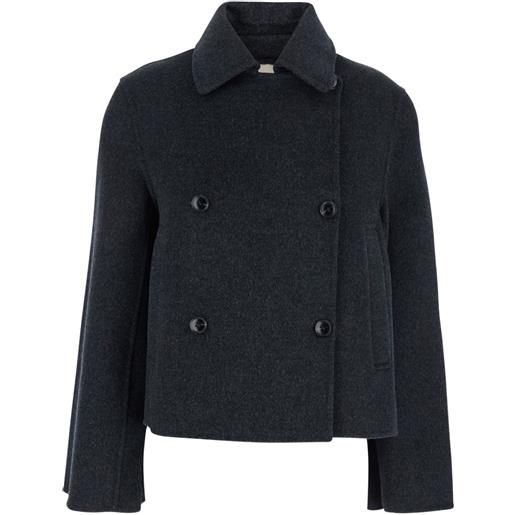 Semicouture giacca doppiopetto con maniche a campana - grigio