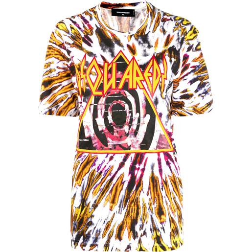 DSQUARED2 t-shirt con fantasia tie dye - nero