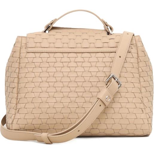 Orciani borsa a spalla in pelle intrecciata - toni neutri