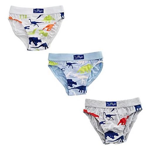 Ellepi set da 6 paia di slip bambino in cotone con filato e colori anallergici e taglie dalla 2 anni alla 12. Art. 3837 2/3 anni