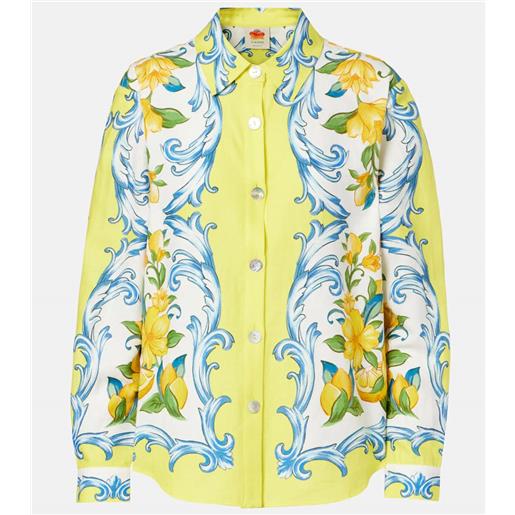 Farm Rio camicia in misto lino con stampa floreale