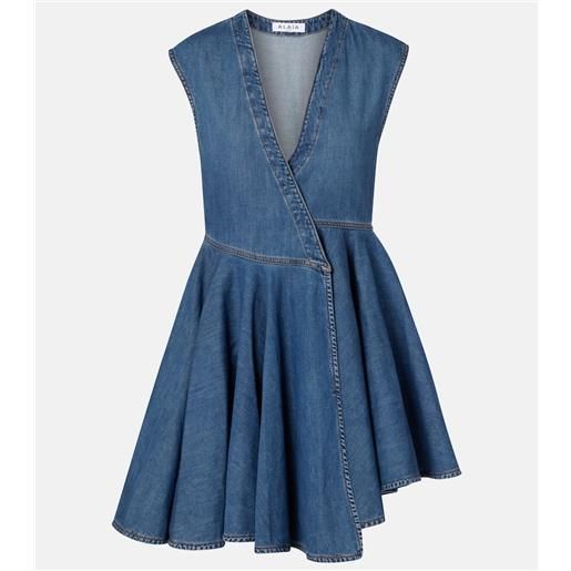 Alaia alaã¯a abito corto asimmetrico di jeans