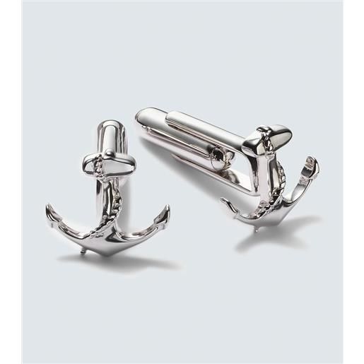 Mateo gemelli anchor in argento sterling rodiato