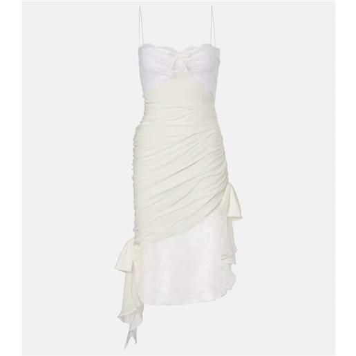 Alessandra Rich miniabito in georgette di seta con pizzo