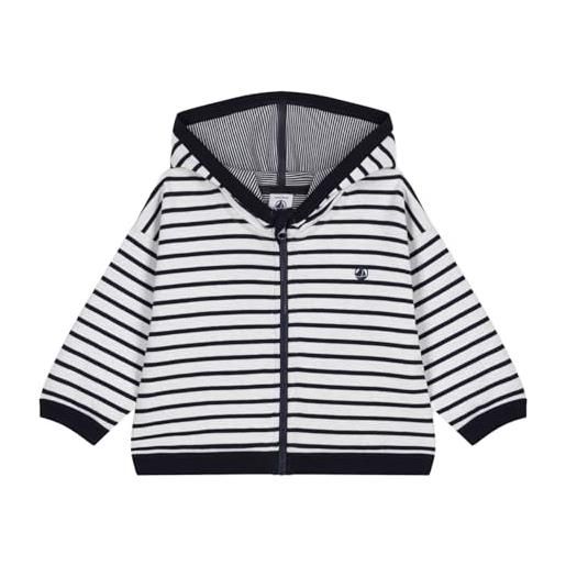 Petit Bateau a0bq2 felpa, bianco/blu, 3 anni bimbo