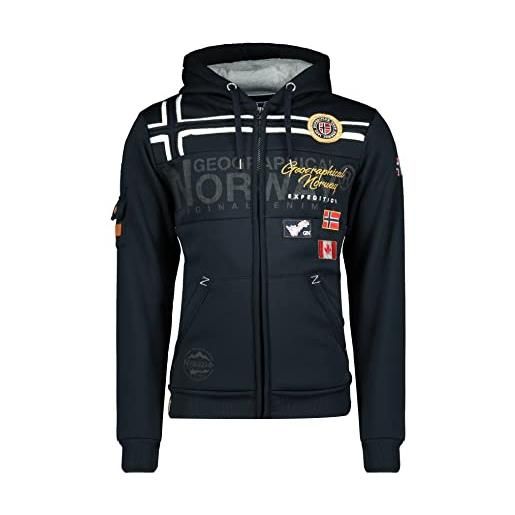 Geographical Norway Felpa Con Cappuccio Uomo FASTLIFE Maniche Lunghe, Bordeaux, Taglia L - 3