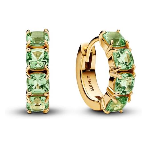 Pandora timeless 263851c01 - orecchini a cerchio in argento sterling placcato oro 14 carati, con zirconi