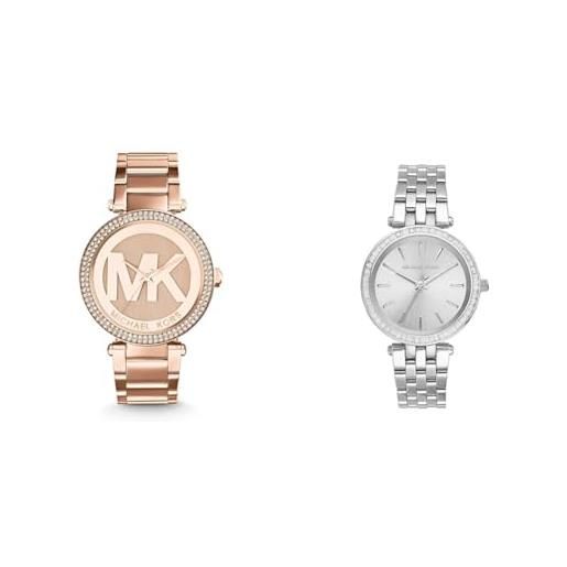 Michael Kors orologio parker da donna, movimento a tre lancette, cassa in acciaio inossidabile oro & orologio mini darci da donna, movimento a tre lancette