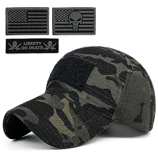 SUCHUANGUANG Berretto da Uomo con Visiera Parasole novità con Capelli Finti a Spillo Stampa Mimetica Parrucca Snapback Regolabile Cappello da Baseball Berretto da Baseball Regalo Hip Hop Streetwear